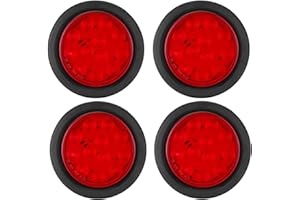 LIMICAR 4 Round LED Stop Turn Tail Lights, 12 LED Trailer Lights, 4 Inch LED Lights for Trucks, Stop Turn Signal Stop Brake T