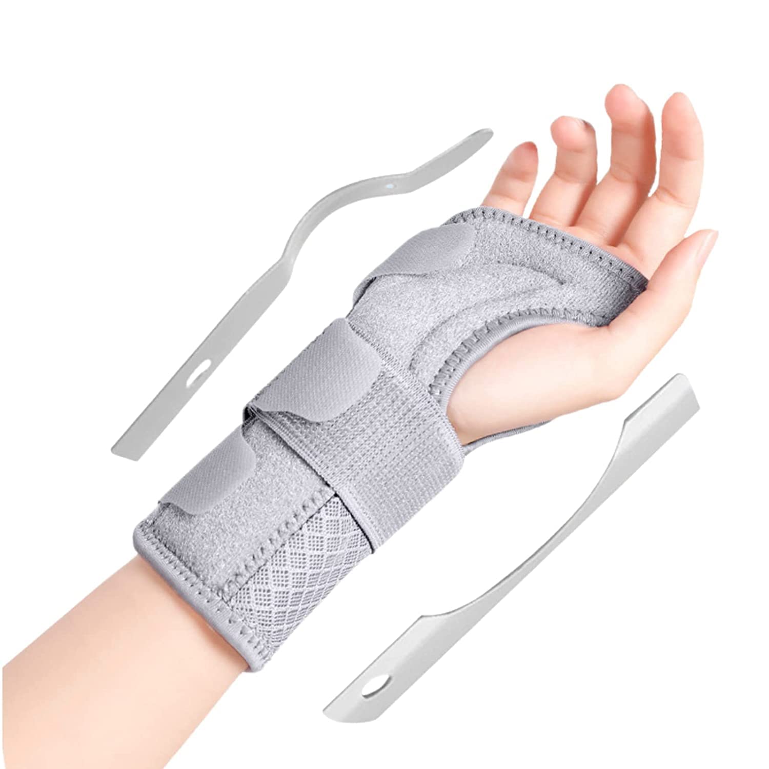 SONGQEE Carpal Tunnel Wrist Support Brace With Metal Splint Stabilizer, Breathable Wrist Splint Help Relieve Pain, Arthritis, Tendonitis, Fracture Sprain, Hand Support For Men Women (Right-L)
