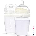 INTTERO 9oz Baby Bottle Formula Dispenser Consistent Flow Anti-Colic Baby Bottles - 2 Pack/Medium Flow (Stylish White) — Everyday Baby Essential — Biberones para Bebes — Pop Yummy Mixie Brezza