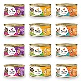 Nulo FreeStyle Shredded Canned Wet Cat Food Variety Bundle - 3 oz. - 3 Flavors - Chicken & Duck, Beef & Rainbow Trout, and Turkey & Halibut (12 Cans Total)
