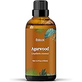 Agarwood Essential Oil 100 ml, ESSLUX Large Single Scented Oils 3.3 oz, Aromatherapy Oils for Diffuser, Massage, Soap, Candle Making, Perfume