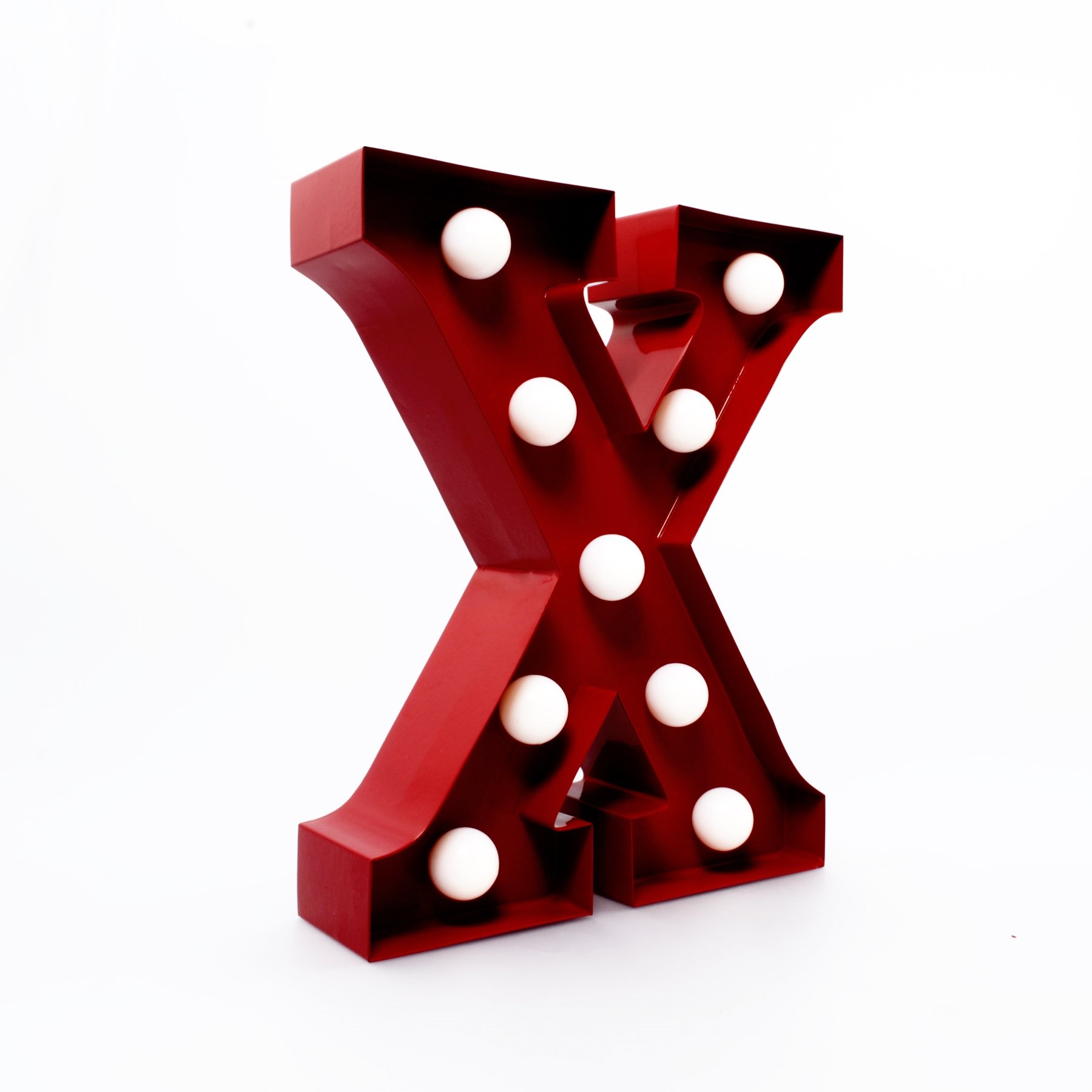 Metal Letter Lights - Red (Letter X) Christmas Xmas Present