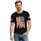 LuxLass American Flag Shirts for Men USA Patriotic T-Shirt 4th of July Tee Tops