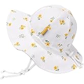 Baby Girl Sun Hat with UPF 50+ Outdoor Adjustable Toddler Beach Hat with Wide Brim Bucket Hats for Kids