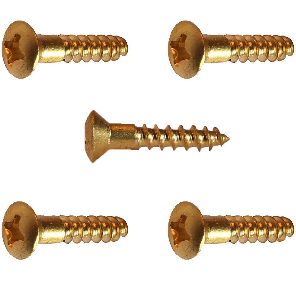 6 x 1 Solid Brass Oval Head Wood Screws Phillips Drive Quantity 100