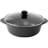 IMUSA 7 Qt Cocotte Cera Aluminum Black Ceramic Caldero with Glass Lid | Caldero Style, Cocotte Design, Easy-grip Handles, Oven-safe Without Lid, Ideal for Rice, Beans, Stews, And Family Meals