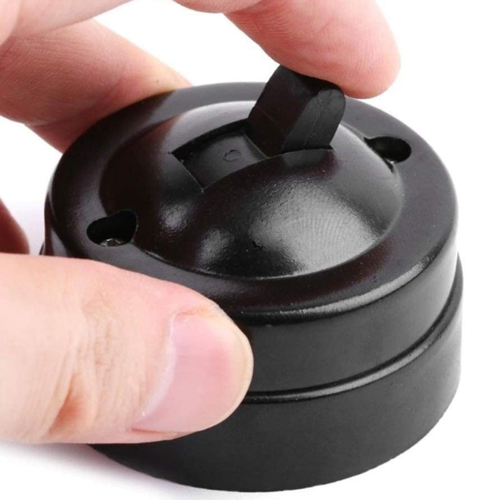 Jadeshay Light Switch Retro Single Control Switch Antique Flat Toggle Switch Mounted Wall Light Switch for Home Hotel