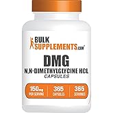 BulkSupplements.com DMG HCl Capsules - N,N-Dimethylglycine HCl, Glycine Supplements - Gluten Free, 1 Capsule per Serving (150mg), 365 Count (Pack of 1)