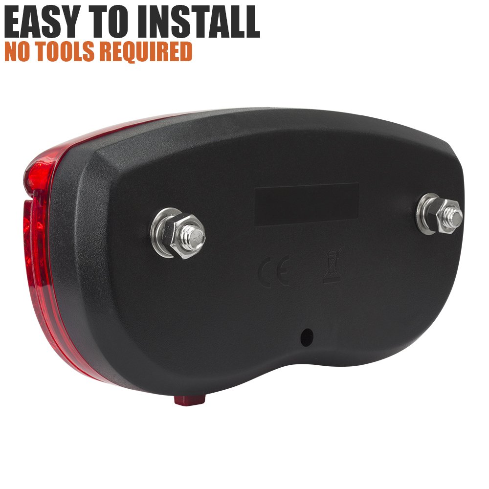 Bicycle Led Rear Rack Taillight W/ Built In Reflector For Visibility