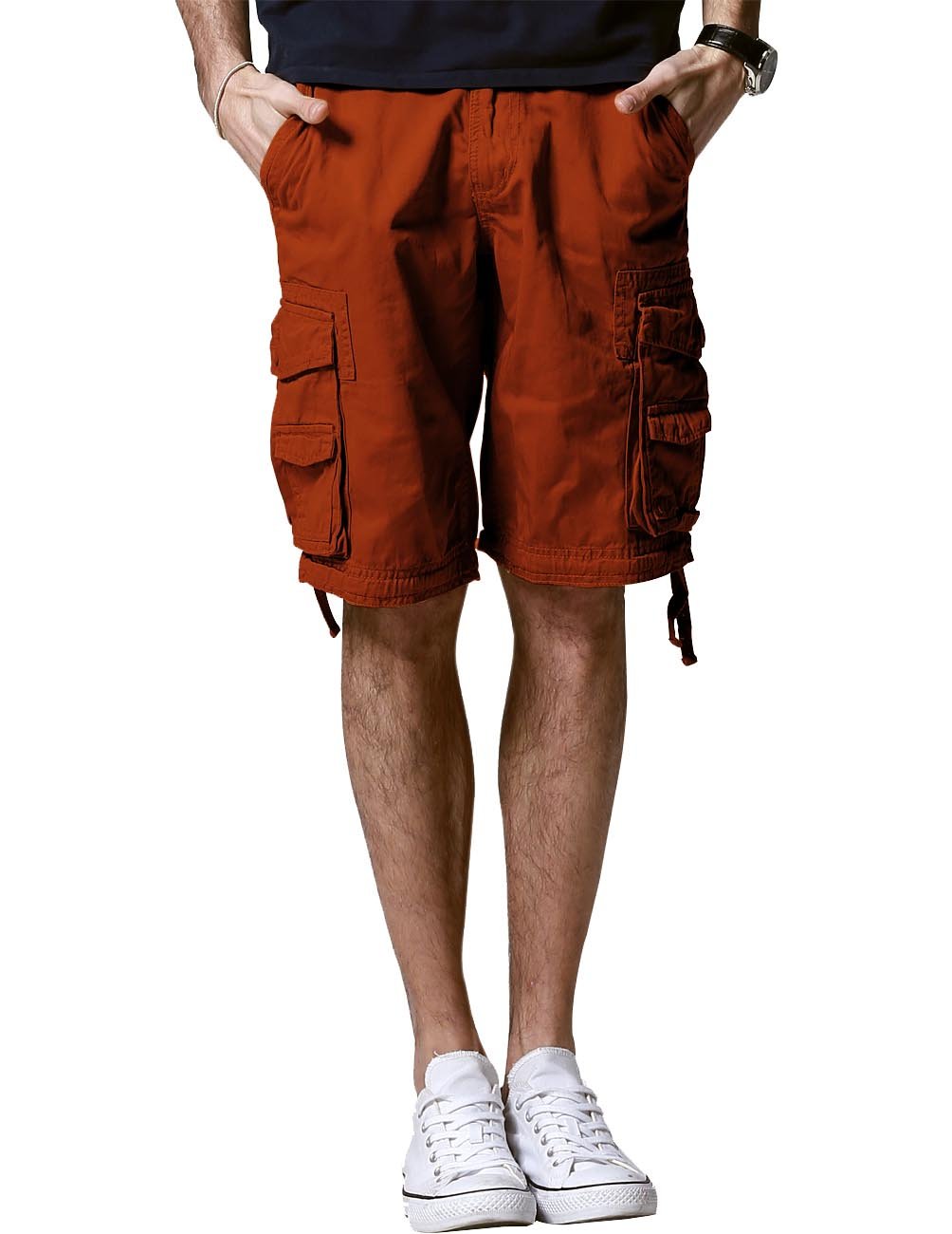 Matchstick Men's Twill Cargo Short, Brand Size 4XL/40 (UK Size 40.5W / 12L), 3058 Stone red