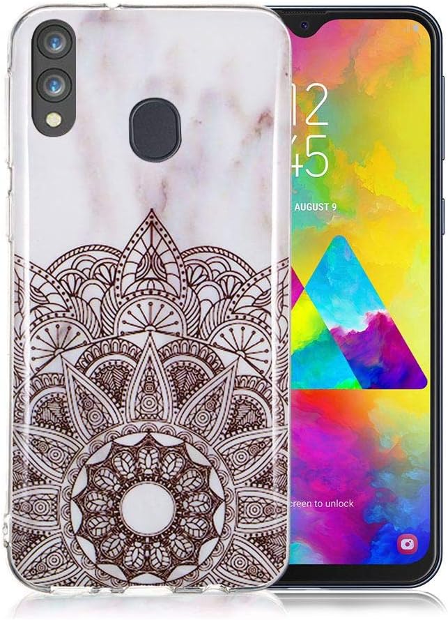 Marble Phone Case for Samsung Galaxy M20, Silicone Case Marble Pattern Ultra Slim Transparent Slim-Fit Anti-Scratch Shock Proof TPU Soft Gel Case Cover Bumper Protective Rubber Shell - Mandala