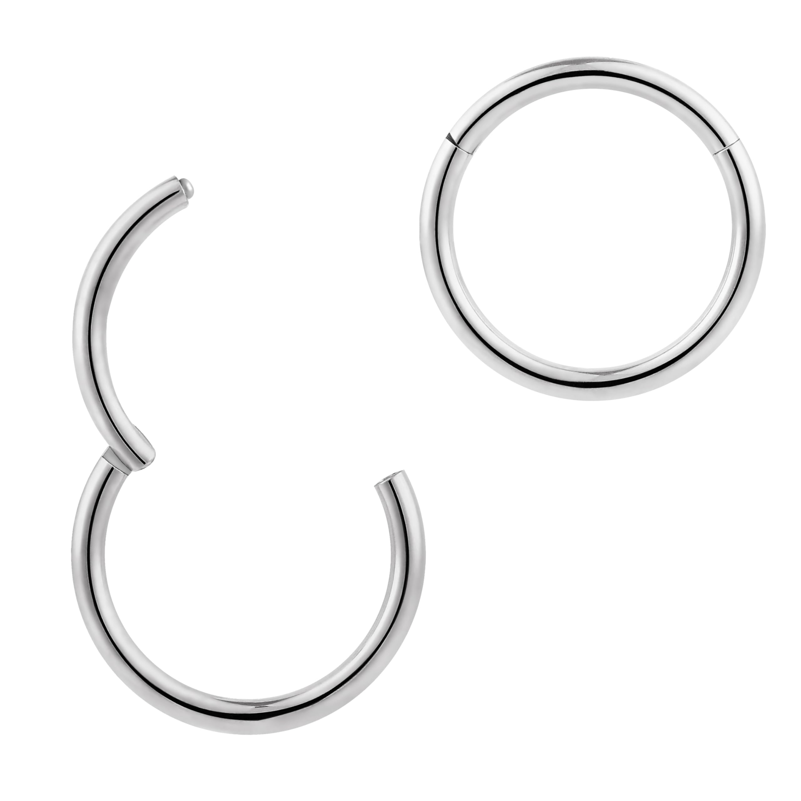 365 SLEEPERS Titanium Implant Grade Nose Rings Septum Jewellery Hinged Segment Ring Body Piercing Hoop Lip Rings Helix Cartilage Rook Earrings Nickel Free Hypoallergenic (14G 12mm)