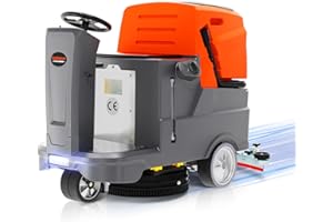 HANTINSTOM Ride-on Commercial Floor Scrubber with 20" Ultra-Wide Scrubbing Path,High-pressure Watergun，LED Light,22.5 Gal Large Solution Tank,3 Hours Wireless Working Time, 31,400 Sqft/h