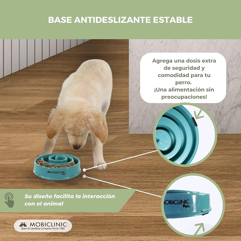 ® Pets, Comedero Lento antivoracidad, para Perros, Antideslizante, Forma de Espiral, 19, 5x4, 6X 20, 6cm, Bienestar digestivo, 500ml, Fácil Limpiar, Resistente y Duradero, Gatos, Mascotas