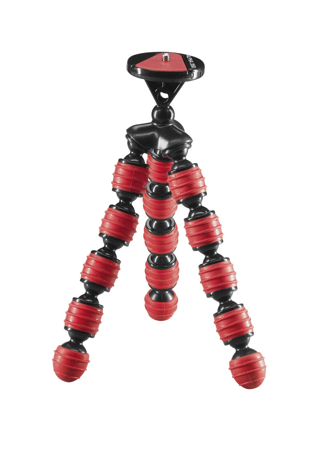CULLMANN GERMANY 50034 Alpha 350 Mobile Flexible Mini Tripod with Smartphone Holder, Bendable legs, Red, Max. load 1 kg, 204g weight