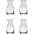 Single Serving Glass Wine Carafe 6.5 oz - Mini Decanters - Small Individual Carafes, set of 4 - w/coasters