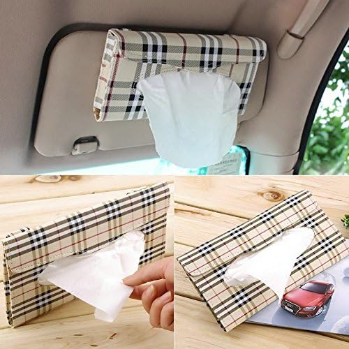 Xyindia(TM)New arrival Car sun visor Tissue box Auto accessories holder Paper napkin clip- PU leather Case hot selling