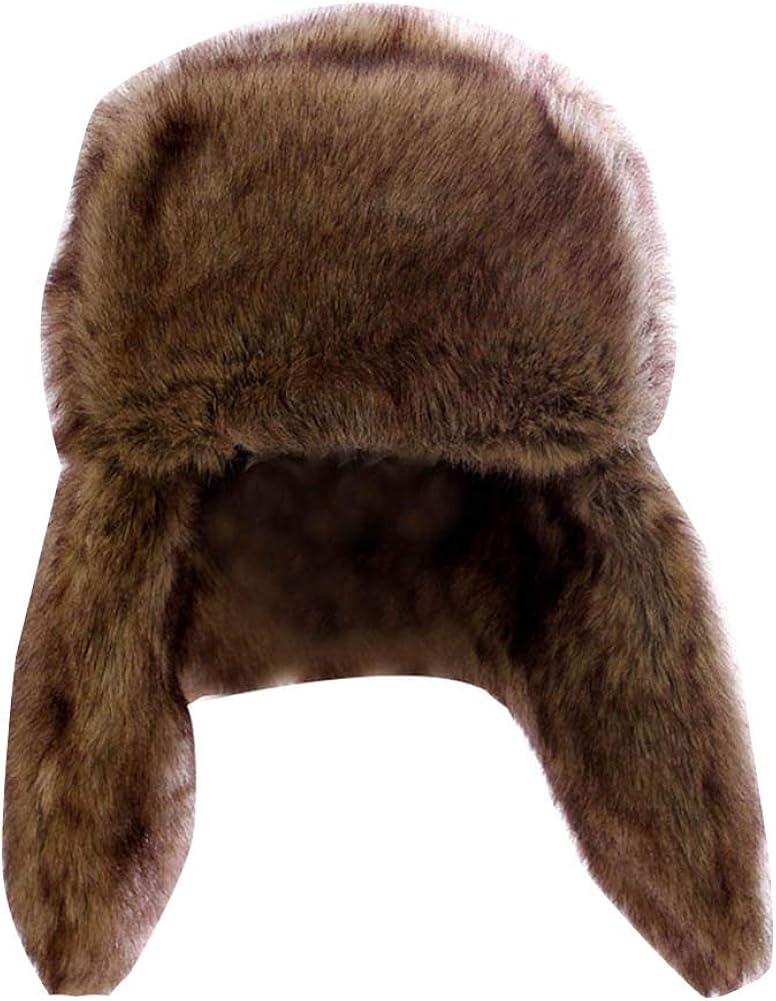 LaoZanA Unisex Women Men Winter Warm Soft Faux Fur Hat Headgear Fur