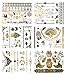Terra Tattoos Gold Metallic Temporary Tattoos Waterproof Nontoxic Long Lasting Perfect for Beach, Festivals, & more (Celestial)
