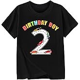 Acecreate Birthday Shirt Boy 2 Years Old Toddler Boys Outfit Car Party T-Shirt Racing Black Kids Short Sleeve Tee Shirts