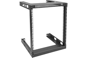 RIVECO 19" Wall Mount Open Frame Network Rack–17.7" Deep 12U Server Rack Heavy Duty for Internet/AV/Home Equipment (Black,12U