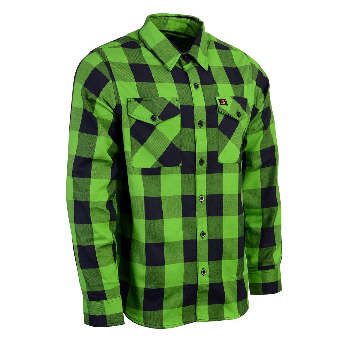 Milwaukee Leather Men’s Plaid Flannel Long Sleeve Shirt with Chest Pockets - Small Multi Image