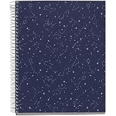 Miquel Rius M Fashion 4 Subject Notebook, Lined A5-8.27" x 5.83" 120 Sheets Heavyweight Paper, Subjects Separated by color, 2 Hole Punched, Micro-Perforated, Cosmos Design, Multicolor