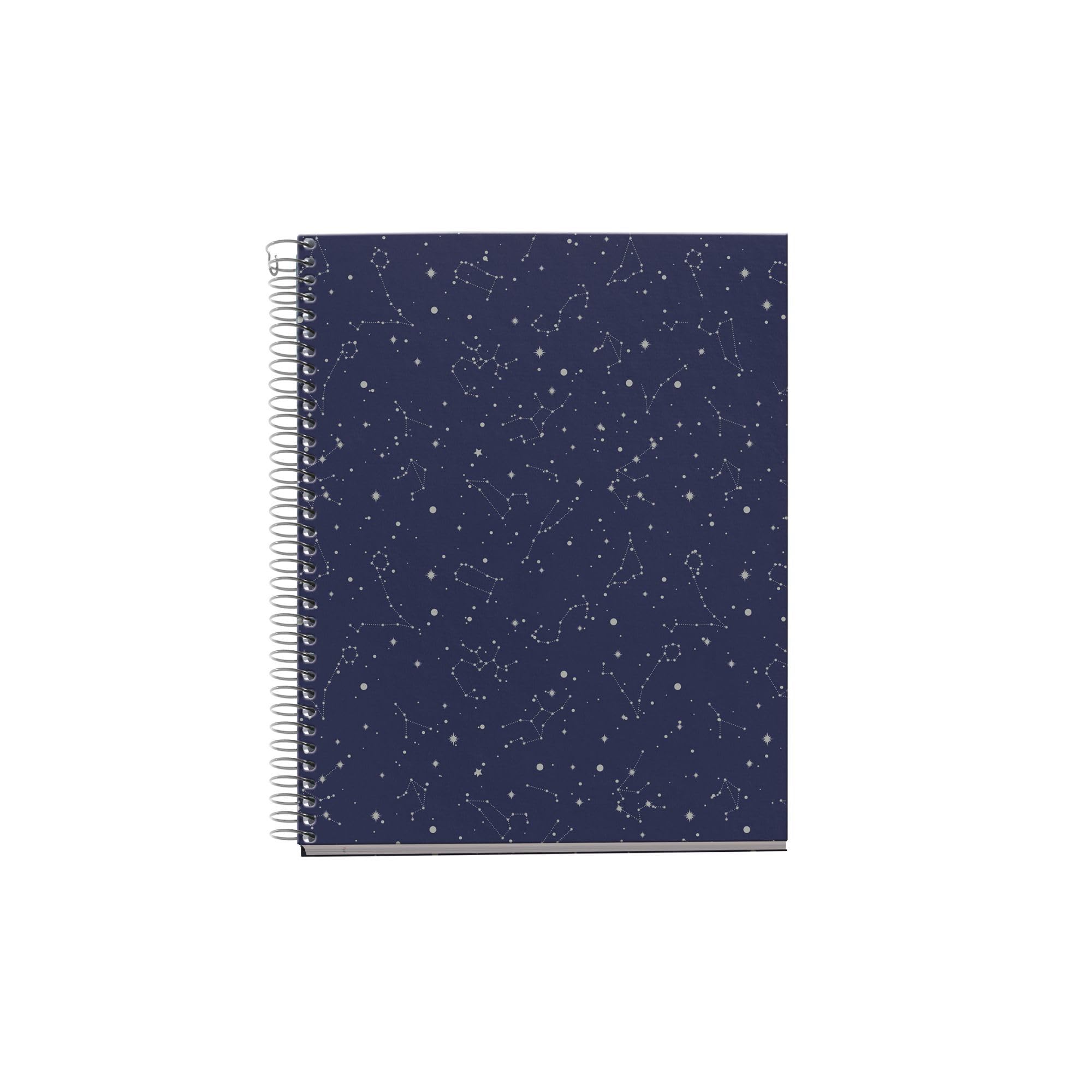 Miquelrius - A5 Notebook, Hardcover, 4 Coloured Stripes, 120 Lined Sheets, Sustainable 70g/m² Micro-Perforated Paper, 2 Drills, Cosmos Design