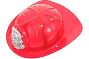 COHEALI Fireman Hat, Fireman Helmets Plastic Hard Hat Fire Chief Helmets Firefighter Roleplay Costume Halloween Cosplay Accessory for Firefighter Themed Party