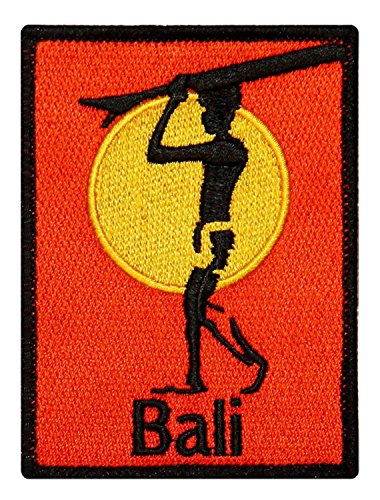 Bali Surfboard Patch Beach Bum Ocean Surf Embroidered Iron On Applique