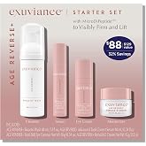 EXUVIANCE AGE REVERSE+ Anti Aging Skin Care Set - Mini Starter Kit Includes: Exfoliating Face Wash, Anti-Wrinkle Serum, Brightening Eye Contour, Firming Face Cream, for Wrinkles and Fine Lines - 4 ct