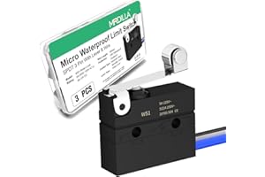 MRDILLA 3Pcs SPDT 1NO 1NC IP67 Sealed Limit Switch with Roller Lever Arm 5A 250VAC,Waterproof Micro Limit Switch 3 Pins,Micro Switch V-W1-1C25