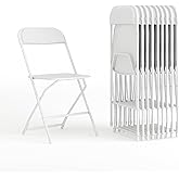 Flash Furniture Hercules Plastic Folding Event Chair, White, 10-Pack | Lightweight, 650 LBS. Weight Capacity