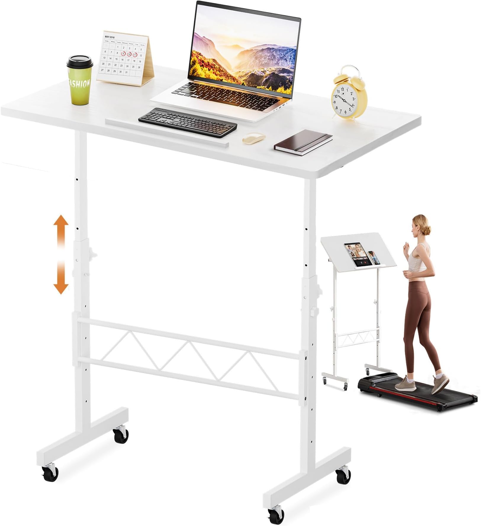 COMHOMA Small Standing Desk Adjustable Height & Tiltable Tabletop ...