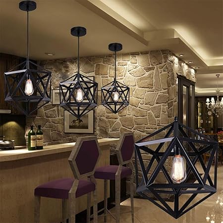 Amazon Com Led Wrought Iron Geometric Chandelier Bar Cafe