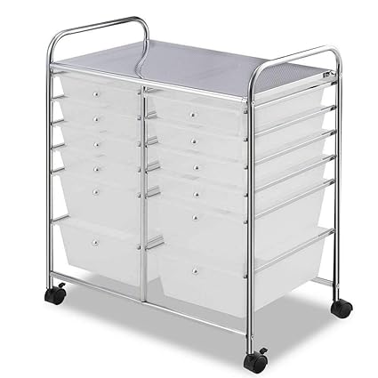 Amazon Com Handybirdy Cart 12 Storage Rolling Organizer Drawers