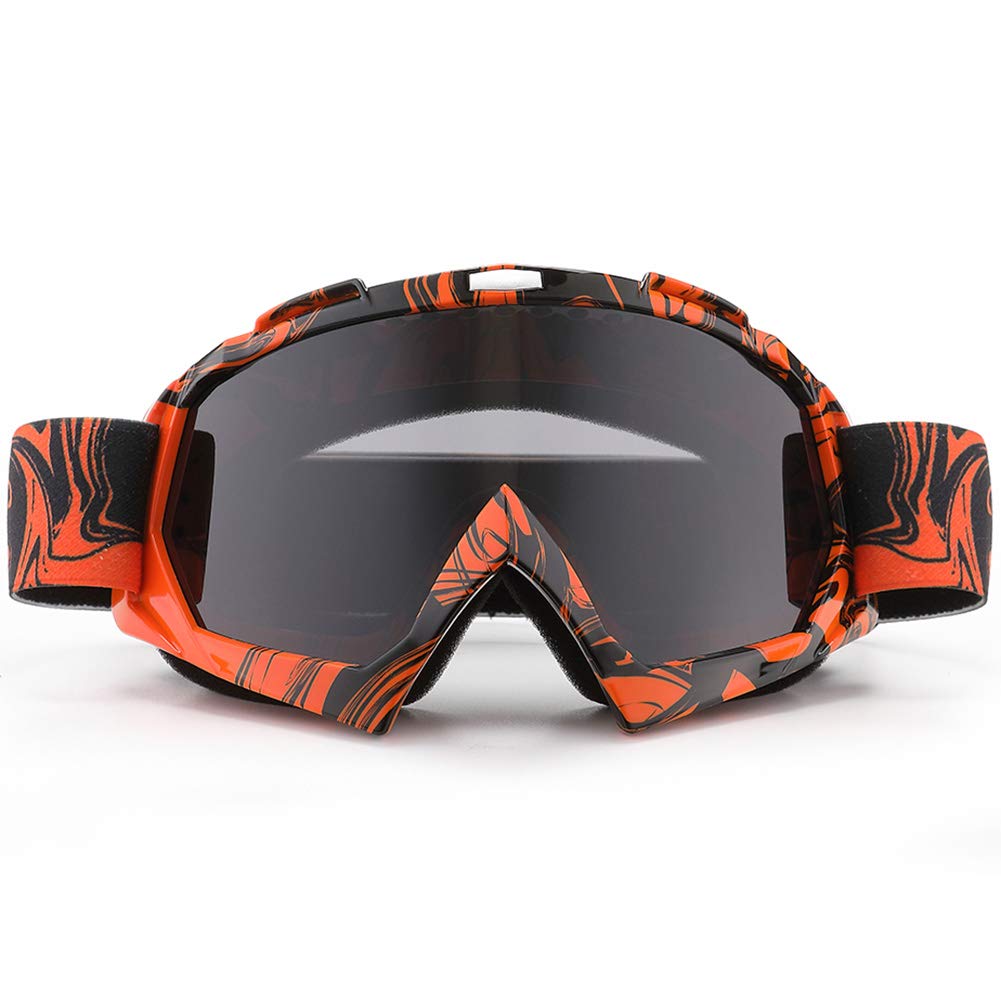 SPOSUNE Motorcycle Goggles, ATV Dirt Bike Off Road Racing MX Riding Goggle Anti-Scratch Dustproof Bendable UV400 Eyewear Padded Soft Thick Foam,Adjustable Strap Adults' Cycling Motocross