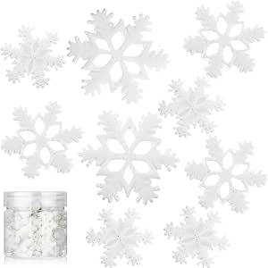 BENBO 80PCS Tiny Resin Snowflakes Embellishment Christmas Decorative...