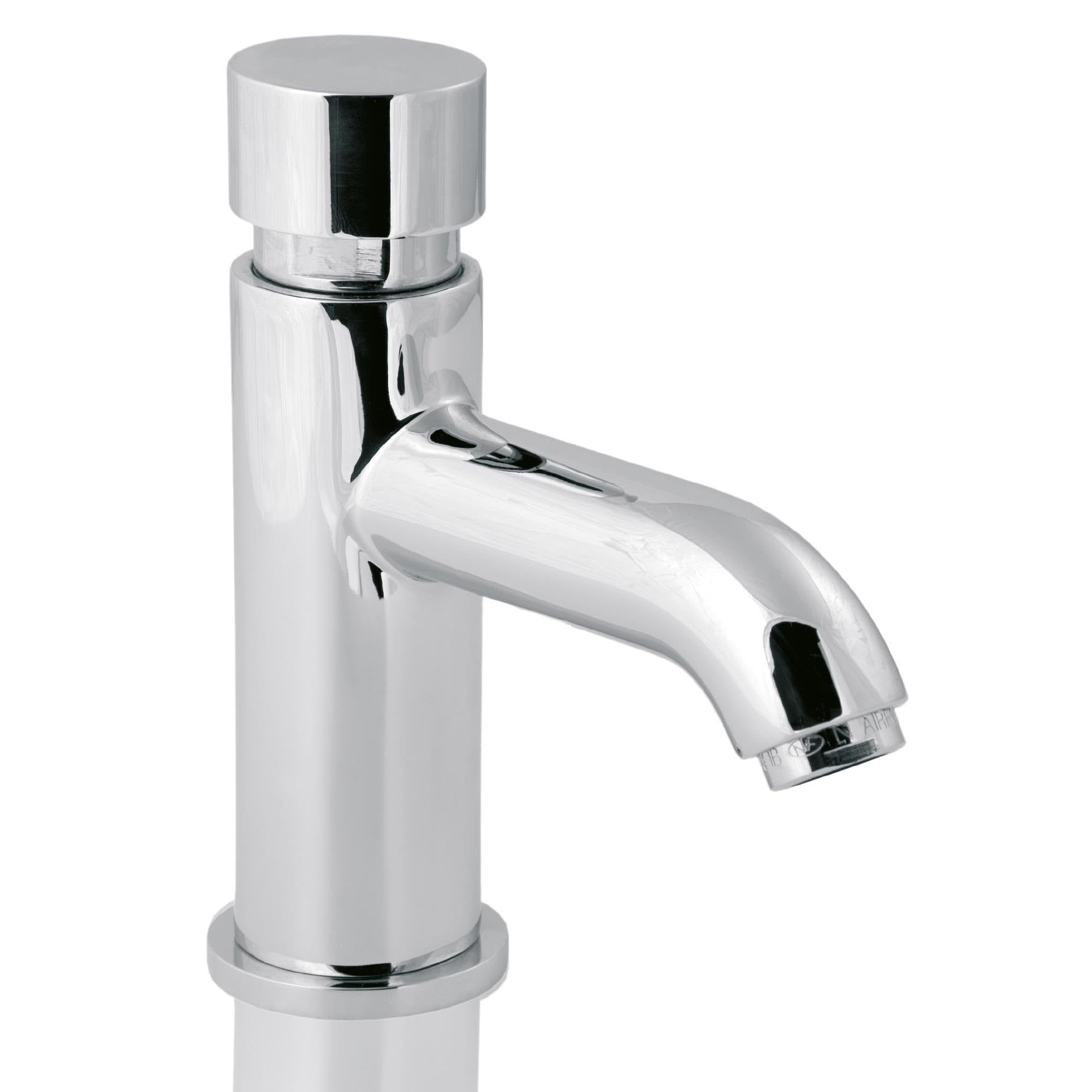 Deva Vision Chrome Non Concussive Push Button Basin Tap Public Toilet Bathroom Ensuite - Dementia Alzheimer’s Water-Saving Press Safety Faucet Sink Silver – 12 Year Warranty VSN123