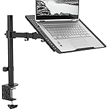 VIVO Single Laptop Notebook Desk Mount Stand, Fully Adjustable Extension with C-clamp, Fits up to 17 inch Laptops, Black, STA