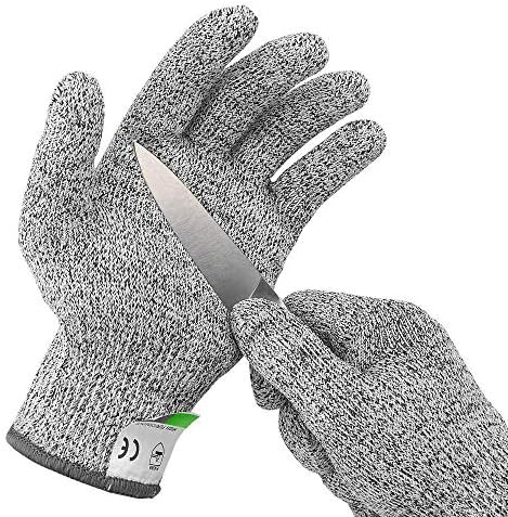 T4G 1 Pair Cut Resistant Gloves, High Performance Level 5 Protection, Food Grade Kitchen Glove for Hand Safety while Cutting, Cooking, doing Yard Work (Free Size)