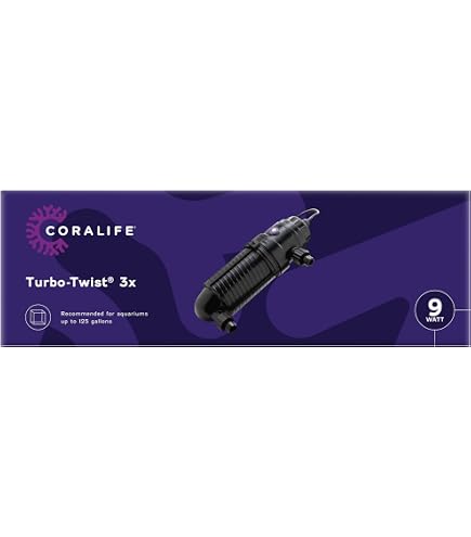 Coralife TurboTwist 9W UV Bulb – Replacement Lamp, 878616330110, 9 Watt, T4 Shape