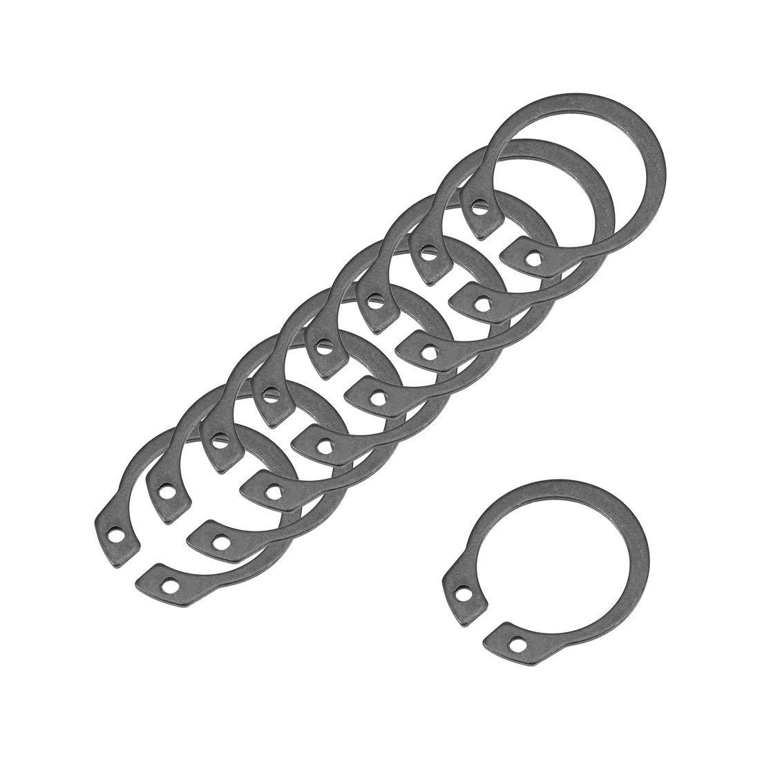 Photo 1 of uxcell 20mm External Circlips C-Clip Retaining Shaft Snap Rings 65Mn 100pcs
