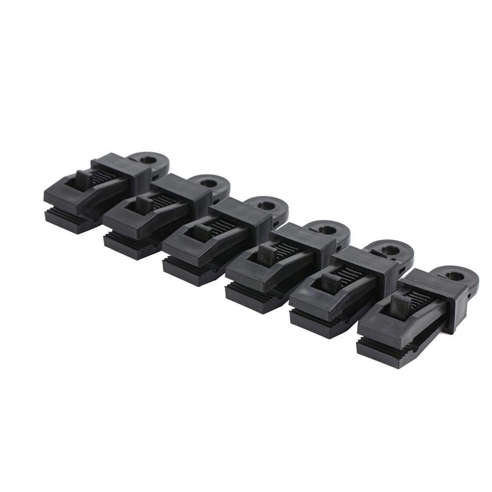 6pcs Tent Clips Tarp Clips Clamp Thumb,Plastic Black Multipurpose Heavy Duty Locking Tarp Clips,for Outdoor Camping,Tent, Awning,Cover