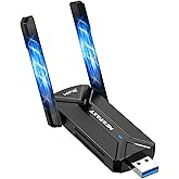 NEWFAST BE6500 USB WiFi 7 Adapter for Desktop PC NF-U373, Tri-Band 6GHz Wireless Network Adapter, 2 x High Gain Antennas,4K-QAM, 160MHz, WPA3,Wireless WiFi Dongle Support Windows 11/10