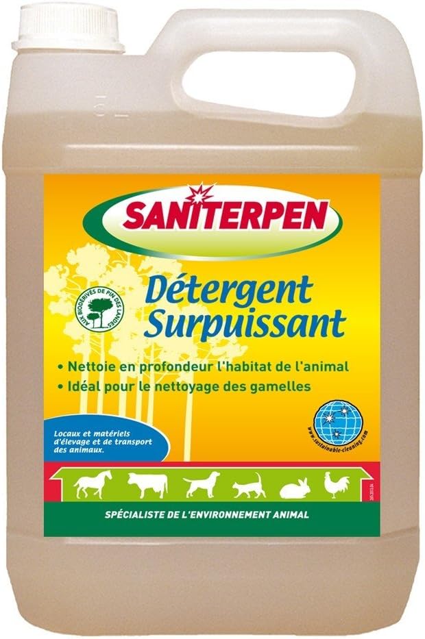 SANITERPEN Détergent Surpuissant - Nettoyant manuel ou haute pression - Pour l'habitat - 5 L