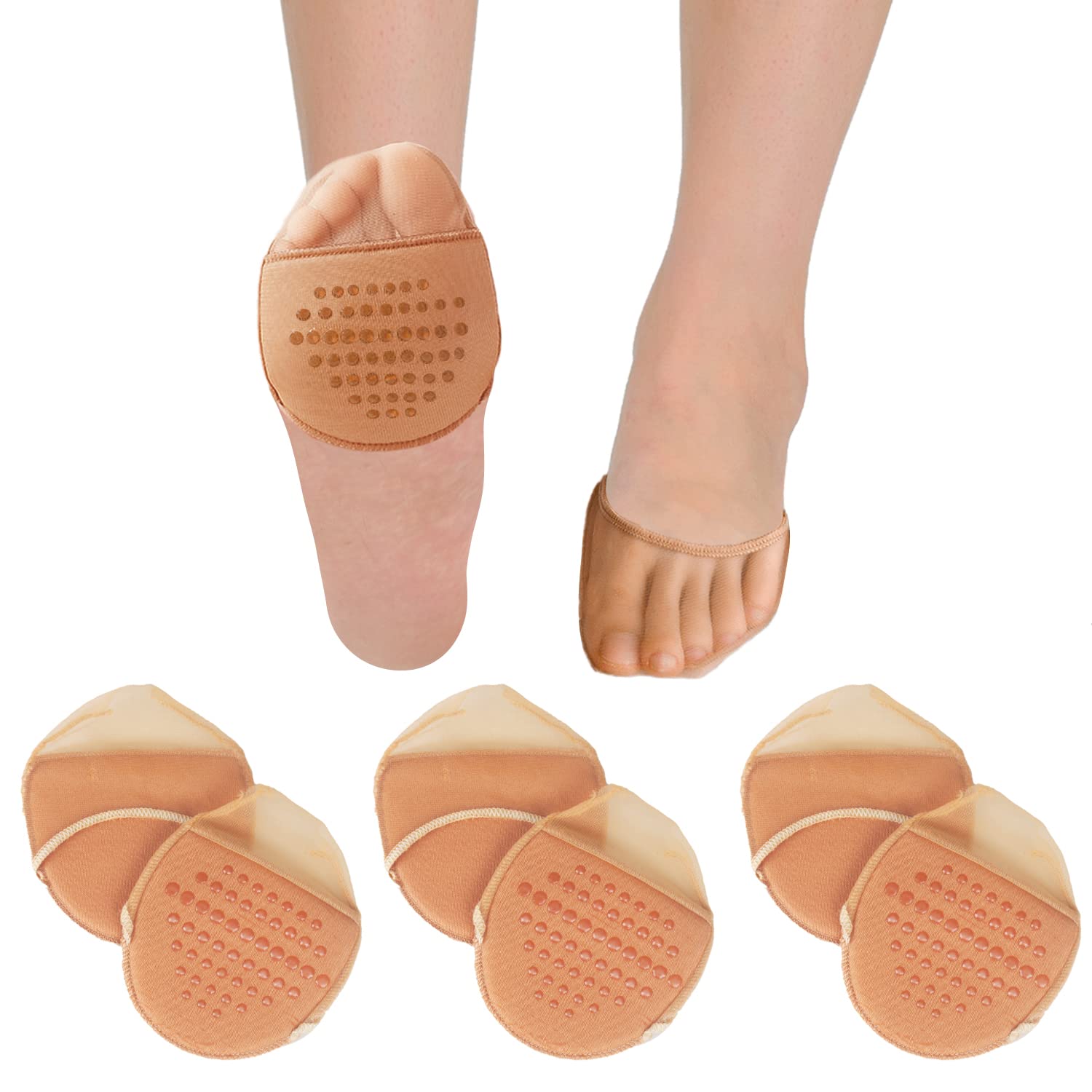 Photo 1 of **Only two pair**Triplewood 3 Pairs Women's Toe Topper Socks Non Slip Toe Cover No Show Half Socks with Cushion Pad