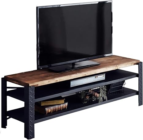 Amazon タンスのゲン テレビ台 幅140cm 32型対応 男前 ヴィンテージ パイン無垢材 インダストリアル オープン収納 アジャスター付 紛体 塗装 オイル塗装 Build ブラウン 00 ダイニングチェア オンライン通販
