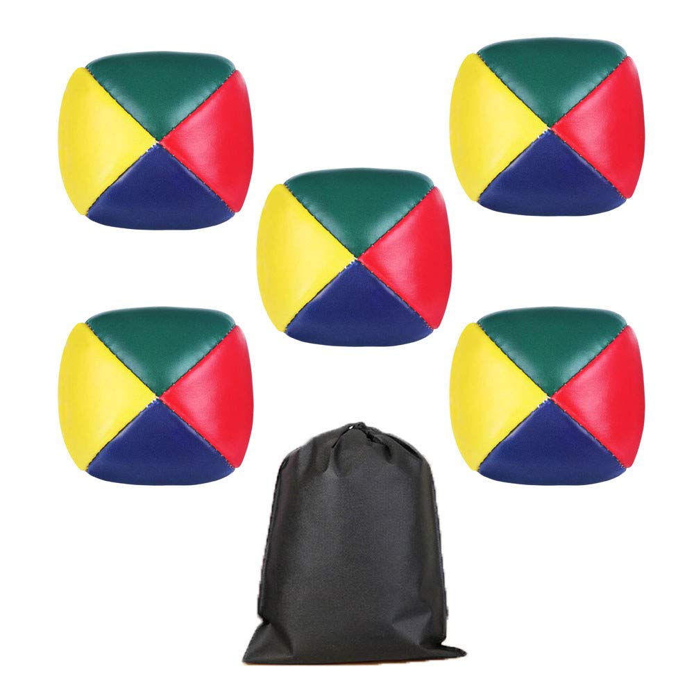 5 Pack Beginners Juggling Balls and storage bag Durable and Soft Easy Juggle Balls for Adults