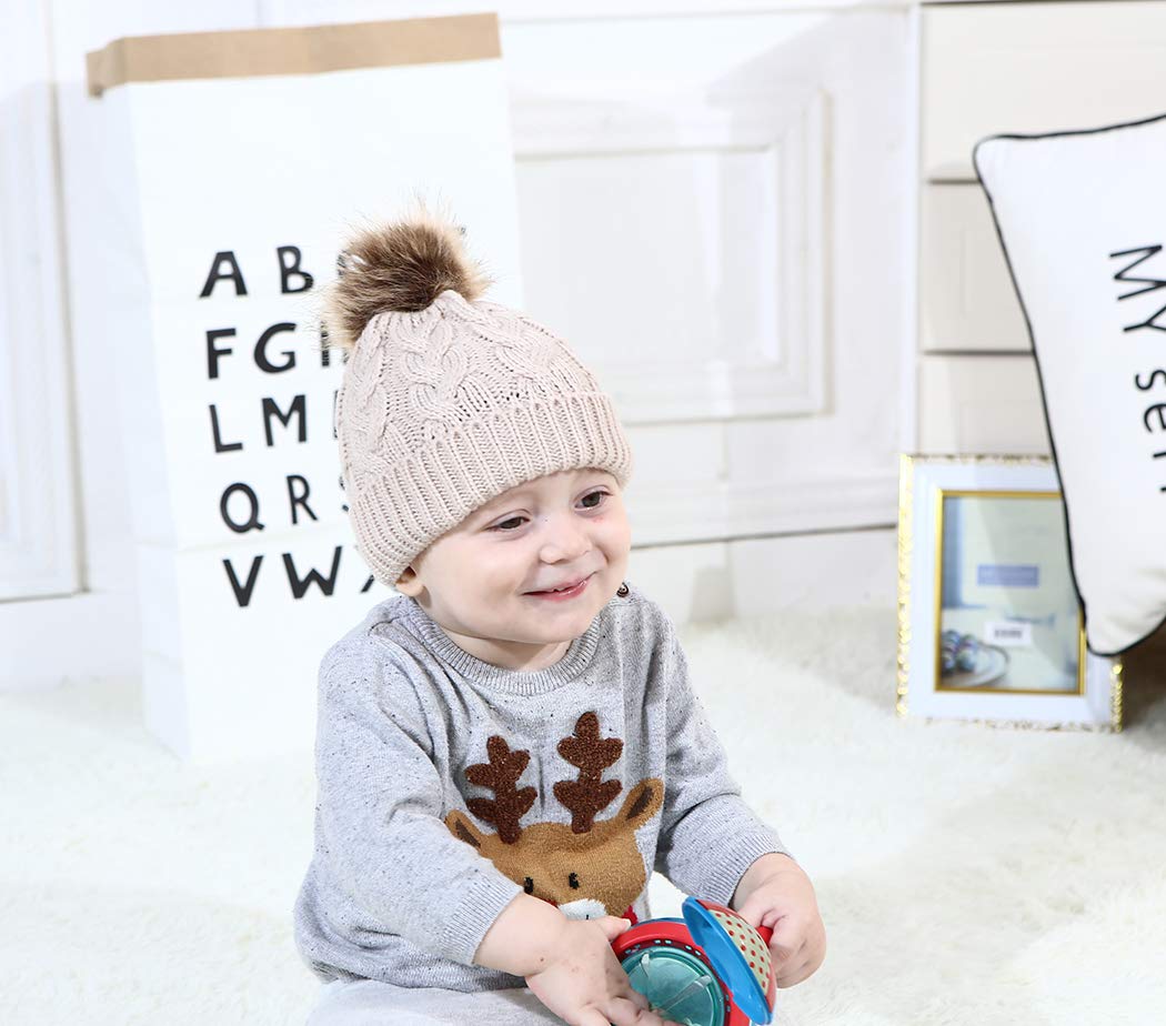 DANMY Baby Beanie Hat, Infant Newborn Toddler Winter Warm Knit Cap for Little Boys Girls, Winter Warm Hat